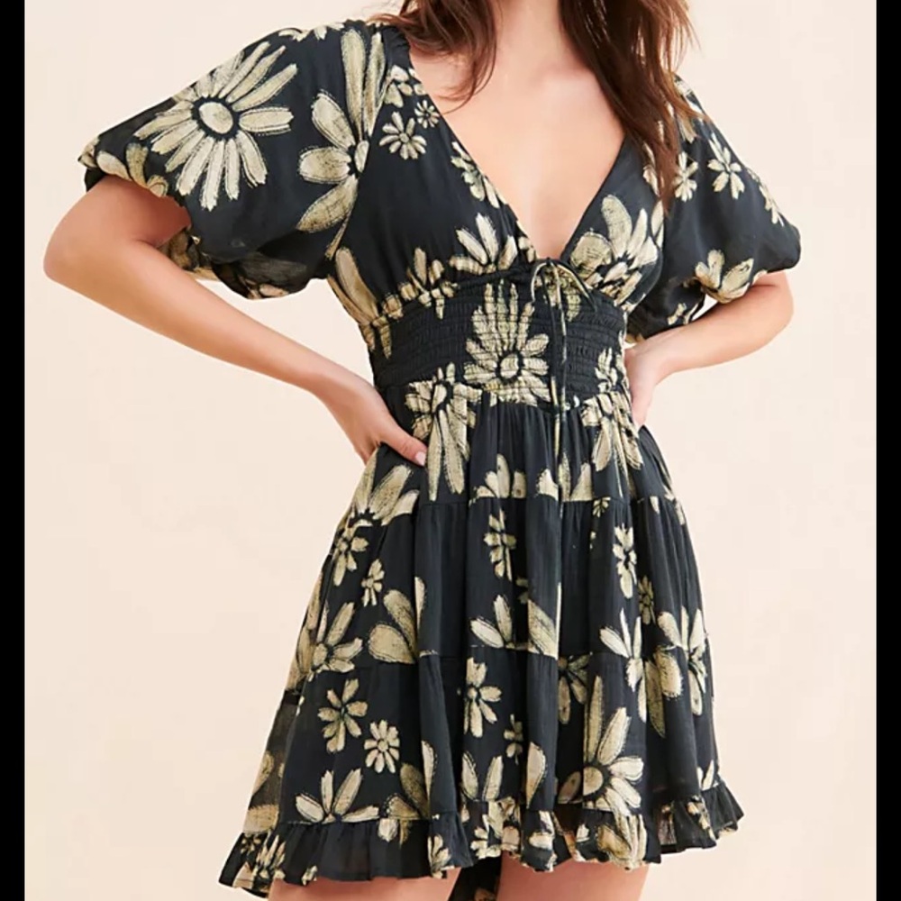 Free People Green Floral Dress
